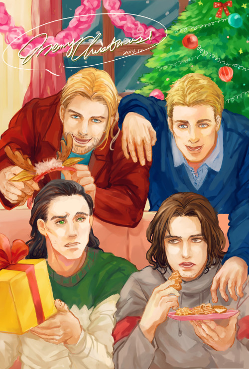 fengyin:

2014 Xmas card-Thorki&amp;Stucky
Thanks for this two couple get along with me during this year:) 
