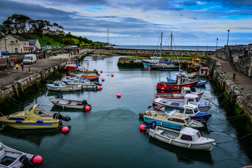 Boats in the Carnlough Harbour - County Antrim Northern Ireland by mbell1975