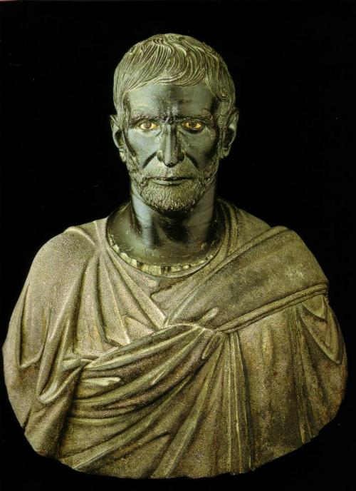 Lucius Junius Brutus:&nbsp;Overthrew the Roman King Lucius Tarquinus Superbus and founded the Roman Republic. &nbsp;First person elected as consul of the Roman Republic. &nbsp;Died in battle against a counterrevolution led by the former King Tarquinus in 509 BC. &nbsp;Bust is currently on display at the Capitoline Museum in Rome.