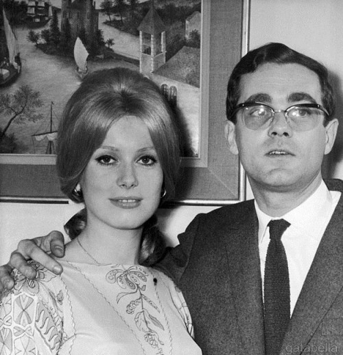 gatabella:

Catherine Deneuve and composer Michel Legrand, 1964