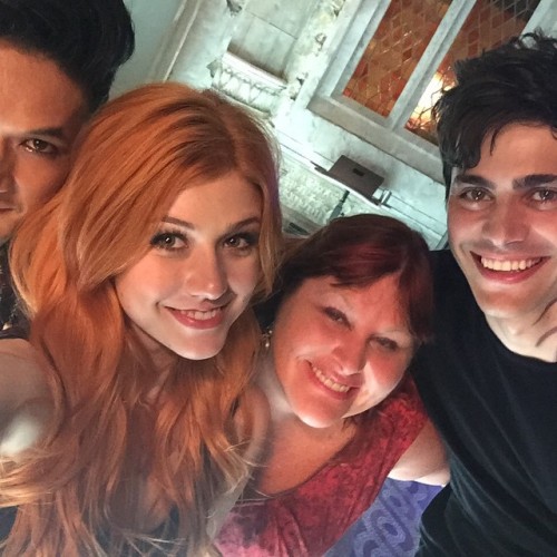 With Kat, Matt and Harry. (Clary, Magnus &amp; Alec)