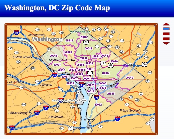 Zip Code Dc Washington Map