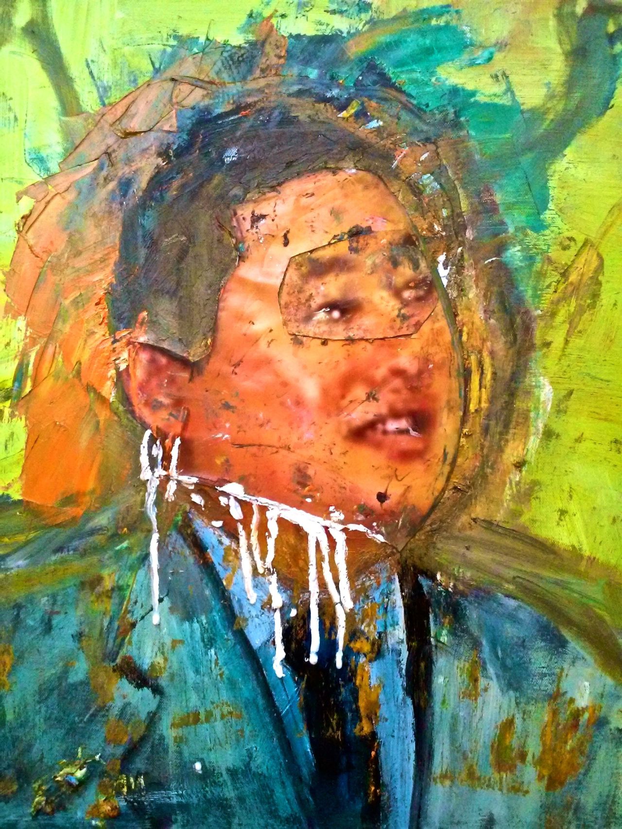 Yoo Can Torture, 16x20 oil on canvas, Sandra Koponen © 2015DEPARTMENT OF JUSTICEJohn YooDOJ&rsquo;s Office of Legal Counsel Deputy Assistant Attorney General 2001 – 2003Yoo was a member of the Bush administration&rsquo;s self-styled &ldquo;War Council&rdquo; composed of senior administration lawyers. Yoo was one of the primary authors of the memos that supplied the legal basis for the torture programs of the CIA and the DOD. His August 1, 2002 memo authorized the CIA&rsquo;s use of &ldquo;enhanced interrogation techniques,&rdquo; including waterboarding. (He had reportedly given the CIA interim approval to use the techniques several months prior.) And his March 14, 2003 memo gave expansive authority to the military to torture detainees. He also drafted numerous other memos giving the executive nearly unchecked authority in the &ldquo;war on terror,&rdquo; including memos in which he concluded that the President had the unilateral authority to suspend the United States&rsquo; obligations under international treaties. In crafting his memos, Yoo repeatedly set aside arguments from top State Department officials and military service lawyers that his reasoning was legally flawed and would have profoundly negative consequences for the United States.***https://www.aclu.org/infographic/infographic-torture-architects