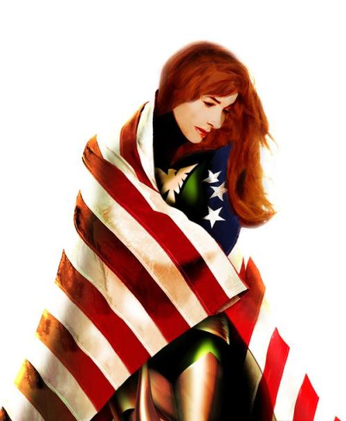 A little patriotism brought to you courtesy of Jean Grey.
