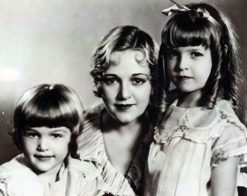 Mildred Davis with daughters Peggy and Gloria, c. 1930.

Original Caption: Marjorie Elizabeth, age 5 (left) was adopted recently by Harold Lloyd, the movie comedian, and his wife Mildred Davis Lloyd. The adoption will become final before the first of the year. Pictured with her here are Mrs. Lloyd and her daughter Mildred Gloria, 6 years old.

Photo from Associated Press.