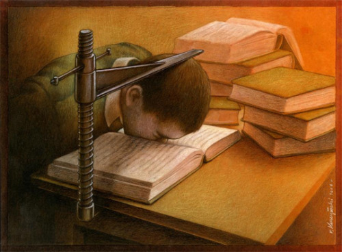 Required reading….puffff! / Lectura obligatoria….puffff! (ilustración de Pawel Kuczynski)