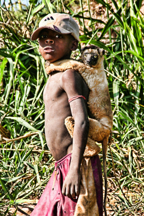 culturalcrosspollination:

Boy and Sifaka
