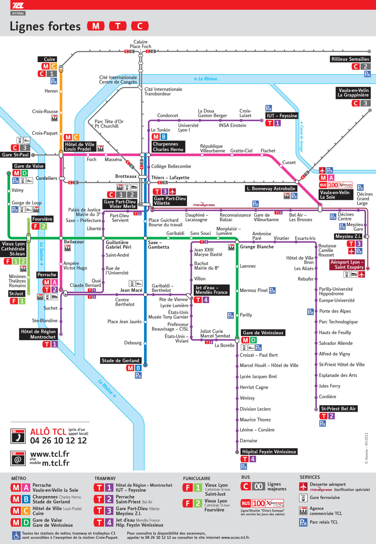 Official Map: Transports en Commun Lyonnais System... - Transit Maps