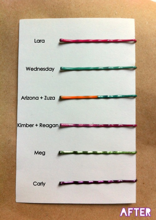 colorful bobby pins AFTER