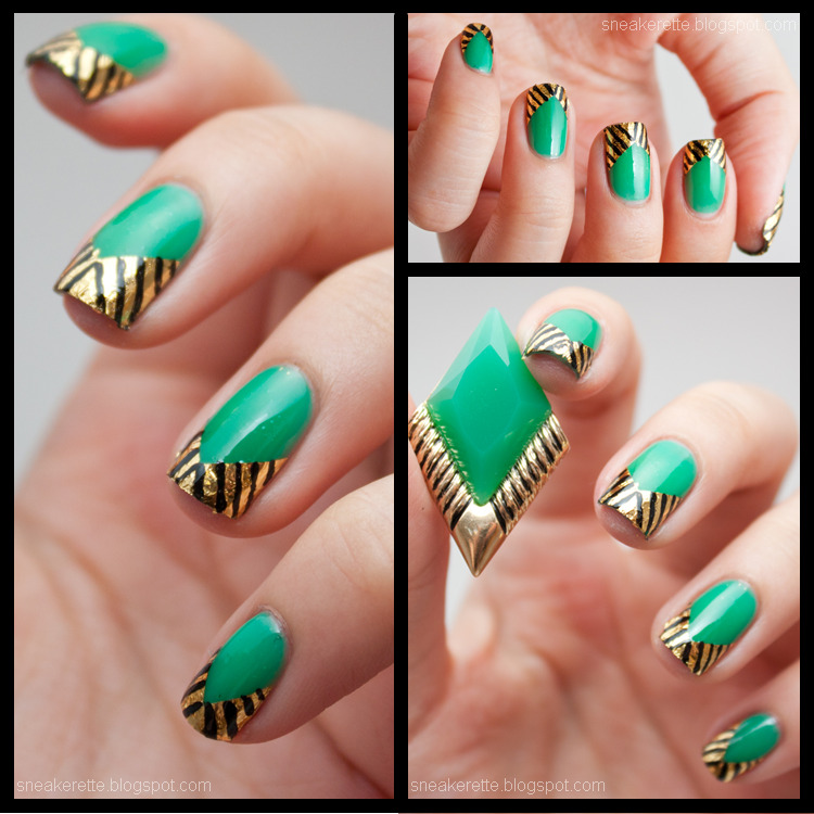Hail Nails - thesneakerette: Gold Leaf Chevron Nails LOVE!