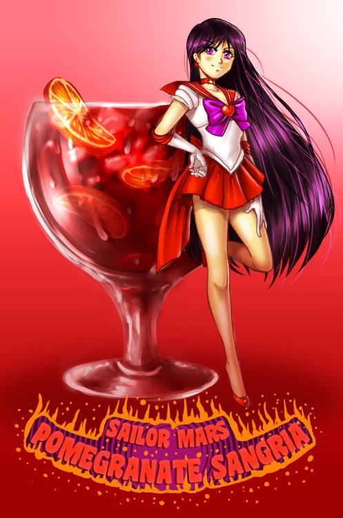 Sailor Mars Pomegranate Sangria by *madelezabeth