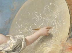 detailedart:Incidental drawing tuto’ : how to draw an angel by François Boucher’s method. | Detail: An Allegory of Painting, 1765, by the aforementioned.