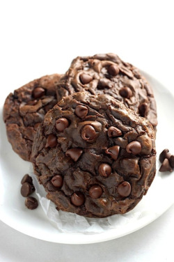 cake-stuff:  Soft Batch Double Chocolate Fudge Cookies More cake &amp; cookie &amp; baking inspiration: http://ift.tt/1404eu8