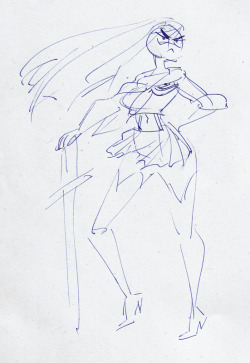 grimphantom:  rafchu:  Satsuki in Senketsu from Kill la Kill step-by-step, as requested!1rst step : small doodle with ball-pen2nd step : preliminary sketch in blue col-erase pencil (easy to suppress in Photoshop, avoiding to erase)3rd step : clean