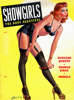 ‘SHOWGIRLS’ magazine (Vol.1 - No.4); published in September of 1947.. Pinup Cover Art by George Gross