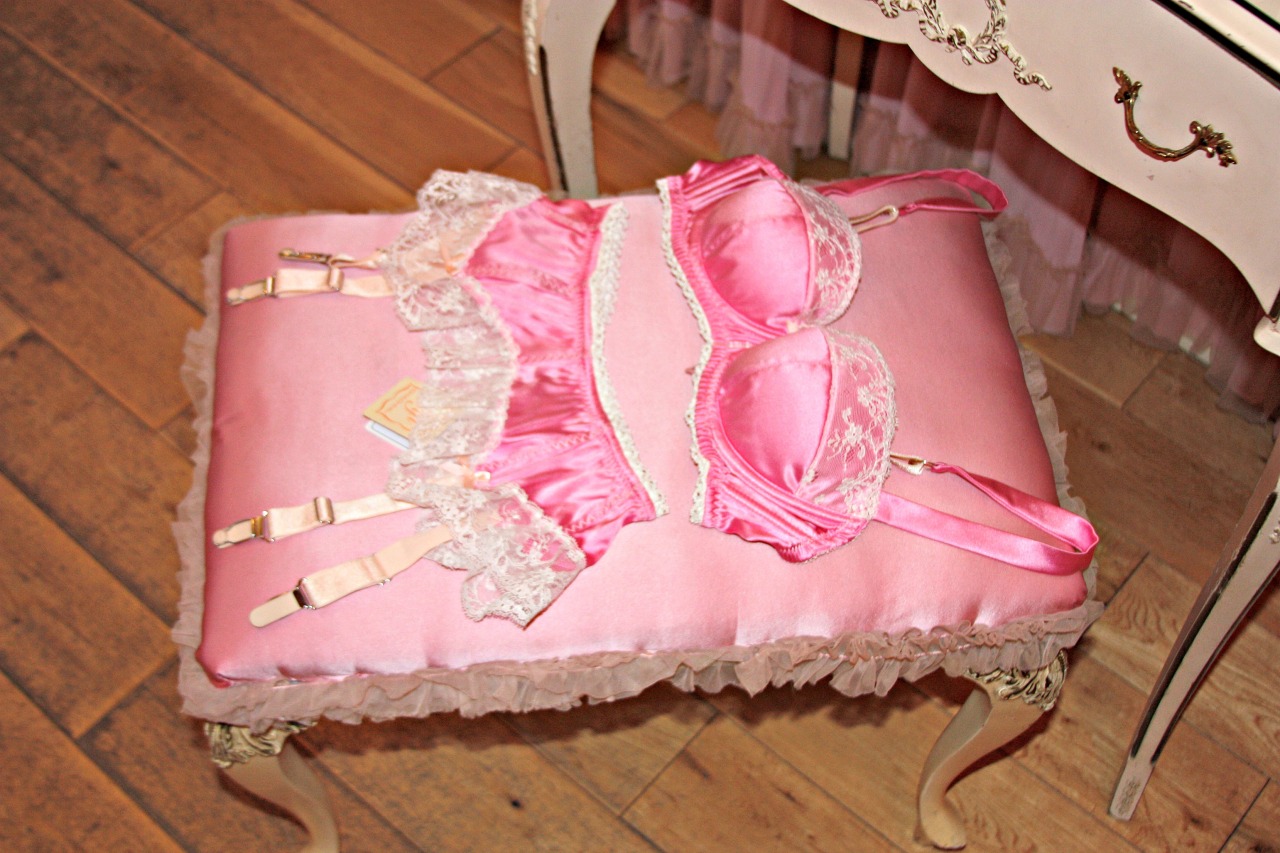 Antique french lingerie bag