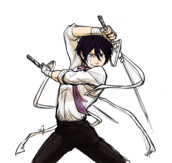ceejles:  A sloppy dood of Yato bc he was once in Kazuma’s clothes 