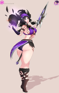 For today, the #Morrigan, the new goddess from #SMITE &lt;3 I love her so much~High-Res &amp; (Traditional/Bikini/Nude/Lingerie/Special: MorriganDA) versions avaiable in my Patreon or in my Gumroad for direct purchase (3.50$)Thanks for the support hunnies