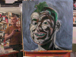 Process GIF and the latest version of my self portrait.  18&quot;x18&quot; acrylic on canvas