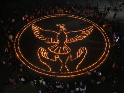 Peace on earth (candle display during Diwali, the Hindu festival of lights)