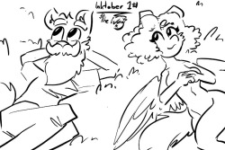 Excuse for the rather quick doodle but I just noticed it’s the first of October and I kinda wanna try this Inktober thing. Seeing as this Tumblr is a barren wasteland most of the time this could be nice. Inktober 1# | Wagram and Wingbella