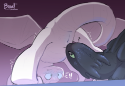 New Territory - June Request StreamLast sketch from the request stream! Toothless doing some very personal exploration of the new Lightfury in town.(patreon.com/braeburned)