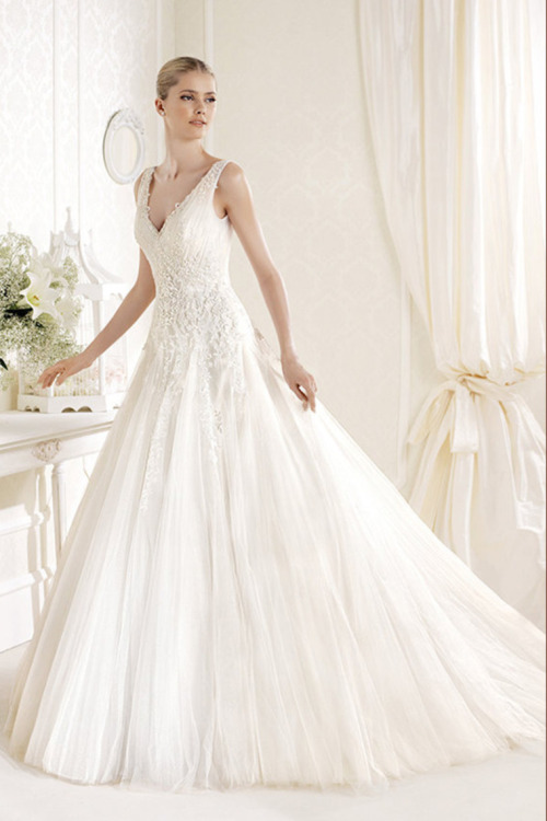Light silver wedding dress