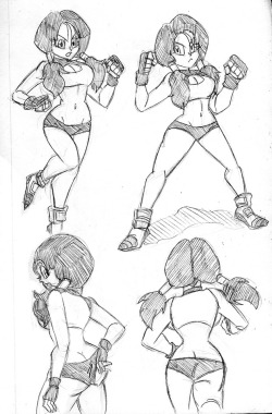 Spent some time looking up art from some of my fav artists and it inspired me to quickly sketch some Videl stuff. 