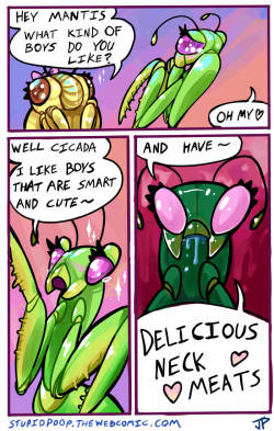 kaiju-hugs:  coverop:  jugglingdinosaur:  All of Mantis and Cicada chapter 1 in order. Chapter 2 coming out soon!Check out more of my webcomics here:http://stupidpoop.thewebcomic.com/  It’s the first time I see bugs being cute.  @musagi-tan   &gt; u&lt;