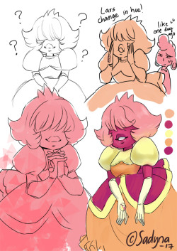 sadynaxart:I just saw all new Steven episodes and I have a new waifu for sure! Omg I love love love LOOOOVE Padparadscha and as you know I love Sapphire so this is heaven! Also Pad looks like princess Peach :’‘‘D Also, I‘m already making fusion