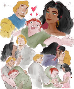 moonaster:  I watched The Hunchback of Notre Dame for the first time and I fucking lovedd it!! So here’s some sketches &lt;3  