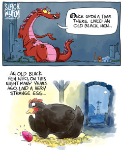 joshua-wright:  This is actually a reworking of a pre-Slack Wyrm post I made to Tumblr about four years ago, so if you’ve been following me for a while, you might remember it. I just couldn’t resist adding the cockatrice into the Slack Wyrm world.