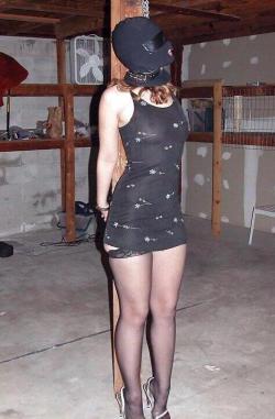 sensualhumiliation:  captured, hooded and bound and used as “sexual stimulation” for her captor… 
