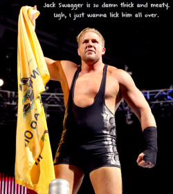 wrestlingssexconfessions:  Jack Swagger is so damn thick and meaty. Ugh, I just wanna lick him all over. 