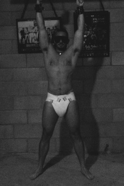 muscleboysd:  Blindfolded and padded, SIR locked me in the dungeon for hours while my diaper swelled.   SO damn HOT!
