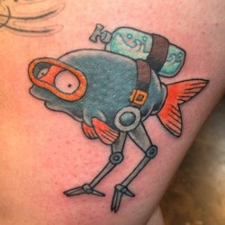 fuckyeahtattoos:  Fish out of Water! by Brynn Sladky Blacklist Tattoo, Portland, Oregon USA