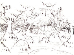 Love Games concept art by storyboard artist Andy Ristaino from Andy: here’s some concept stuff for the slime kingdom that i drew before storyboarding “love games.” 
