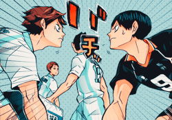 taitetsu:   I already wiped the floor with you! The only opponent left is Ushijima!!So BEHAVE yourself this time Tobio-chan!! - ✧  