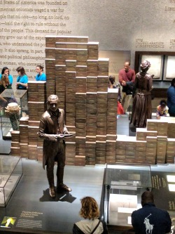 annearachne:  hamiltonyourrighthandman:   This is at the National Museum of African American History and Culture. This is a statue of Thomas Jefferson.   Those bricks behind him?   Each one has the name of an enslaved person that Thomas Jefferson owned.