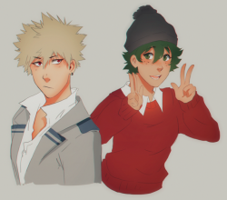 day-dream-fever:  Sorry for the lack of art ;-; I have a big pile of commissions to finish up, been multitasking like a crazy person trying to fit personal art in there as well 😯😣 well anyways some bakudeku and genderbend :3c