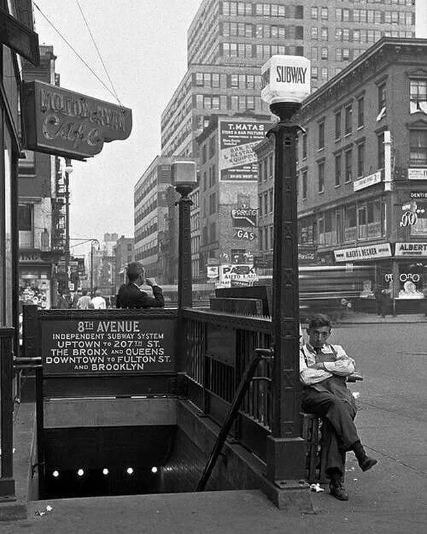 @history_newyork 8th Avenue Subway Station, NYC - 1935.