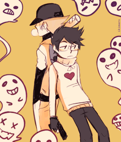  Anonymous: Could you draw Dirk as The Batter and Jake as Zacharie hmm? (◡‿◡✿) I love those guys and I love having my two OTPs as a crossover  gotta beat up all those ghosts :y + still version 