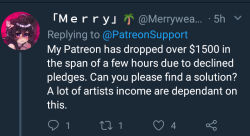 definitely-not-varna  replied to your post  “lol who got dat Patreon headache today?”                         Oh shit, it isn&rsquo;t just me then? I was spooked when it declined my card. It has never done that before.                    Yeah there