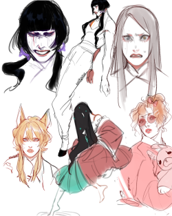 bokubunbun: Some sketches I did a while ago, late post! 2 my girlfriends ocs and our webcomic characters(my gf)  @licorice-lolita  Also posted this on my instagram which is Bokubunbun 