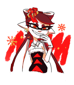 hamsfreth:  naughty or nice? this splatfest theme was super cute nd i just had to doodle something for it   think I like naughty Callie~ &lt;3