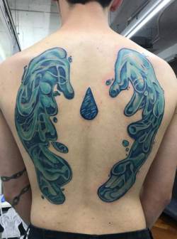 shadowblade58:The Amazing artist dement09 created this awesome lapis tattoo for me and I’m so happy thank you so so much for this! YEEEEEEEEEEESSSS IT LOOKS SICK!!!! Kudos to the tattoo artist - they did an amazing job!Link to the artwork itself  X)