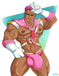 absolutbleu:  fallenxstudio:  This was a art trade I did for the talented Mr. Absolutebleu of one of his sexy original character Rycel, or I should say “Sailor Rycel”. :-) If you are not already following Absolutbleu  , please visit his tumbler page