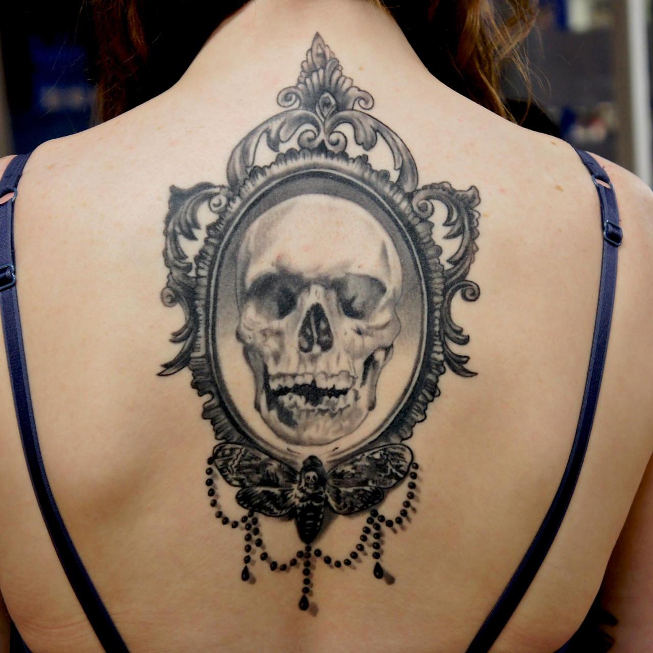 Cute girl skull tattoo designs