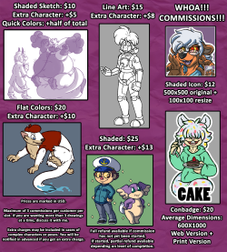 Commissions Are OPEN!! You can find other examples here. Refer to the image for general prices. Contact me to get a slot or get a quote!  NSFW stuff is fine! If you want a private commission (would not be posted at all) or an anonymous commission (would