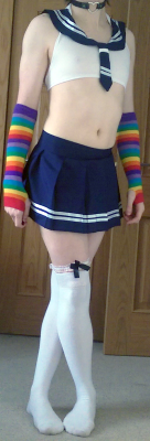 sarisstg:  pandamittz:  I have a new hobby I think a lot of you will like.  I get cheap silly fancy dress outfits off amazon and see how much fun I can have taking pics with them!  While the seller calls this an “English Schoolgirl” outfit I think